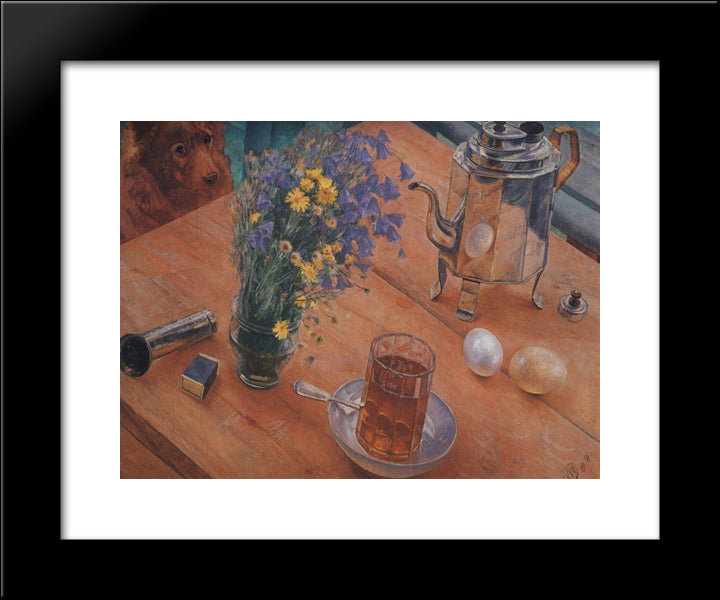 Morning Still Life 20x24 Black Modern Wood Framed Art Print Poster by Petrov Vodkin, Kuzma