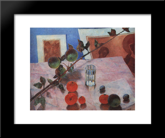 Pink Still Life 20x24 Black Modern Wood Framed Art Print Poster by Petrov Vodkin, Kuzma
