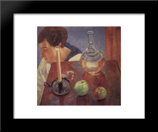 Still Life 20x24 Black Modern Wood Framed Art Print Poster by Petrov Vodkin, Kuzma