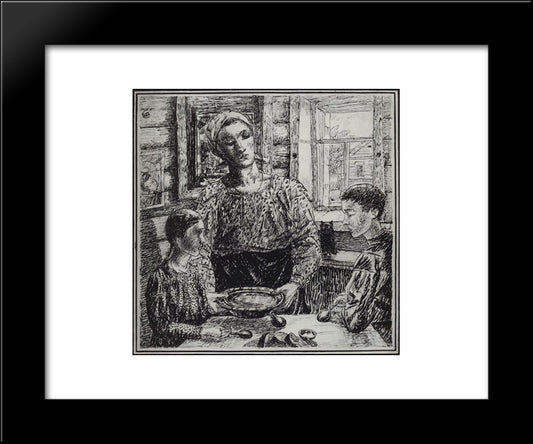 Mother 20x24 Black Modern Wood Framed Art Print Poster by Petrov Vodkin, Kuzma