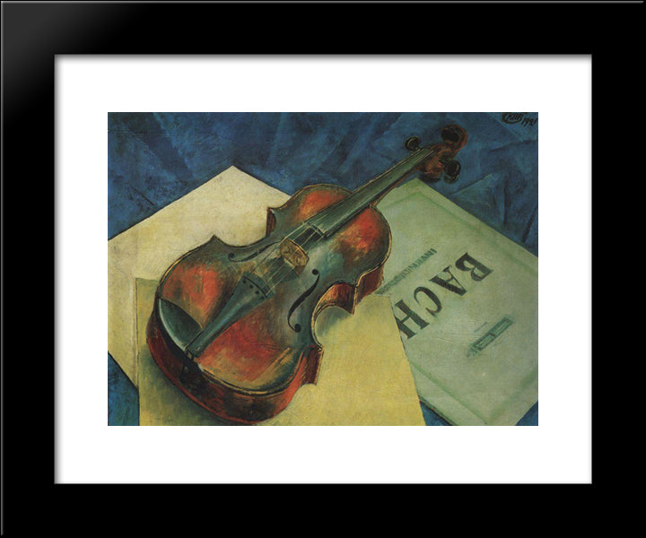 Violin 20x24 Black Modern Wood Framed Art Print Poster by Petrov Vodkin, Kuzma