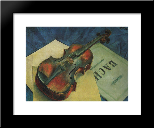 Violin 20x24 Black Modern Wood Framed Art Print Poster by Petrov Vodkin, Kuzma