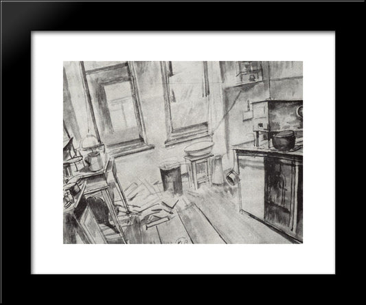 Kitchen 20x24 Black Modern Wood Framed Art Print Poster by Petrov Vodkin, Kuzma