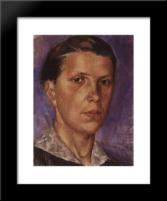 Portrait Of N.L. 20x24 Black Modern Wood Framed Art Print Poster by Petrov Vodkin, Kuzma