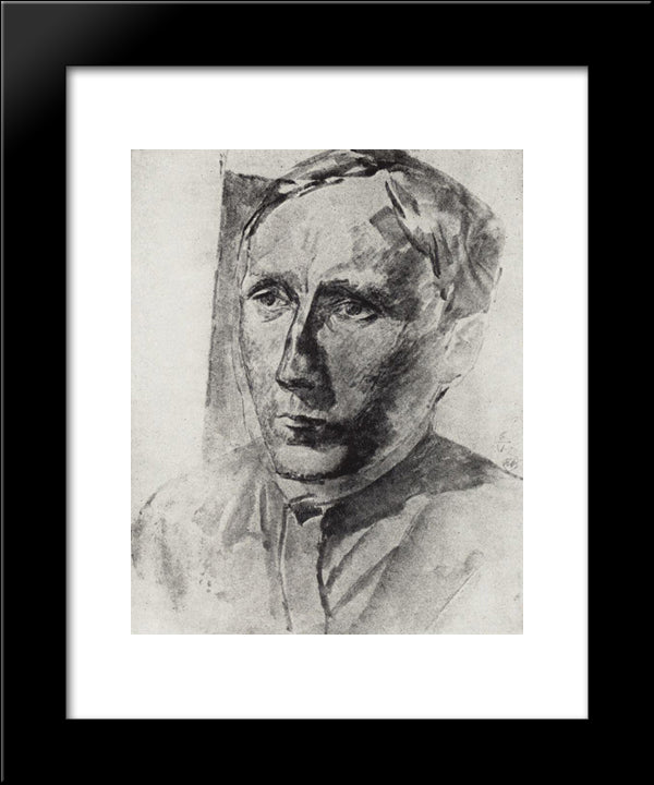 Portrait Of Professor Beloborodov 20x24 Black Modern Wood Framed Art Print Poster by Petrov Vodkin, Kuzma