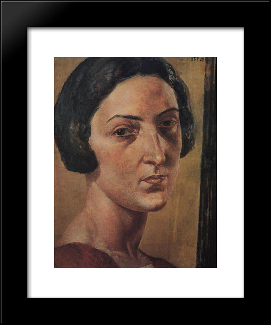 Portrait Of M. Ehrenburg 20x24 Black Modern Wood Framed Art Print Poster by Petrov Vodkin, Kuzma