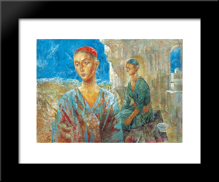 Samarkand 20x24 Black Modern Wood Framed Art Print Poster by Petrov Vodkin, Kuzma