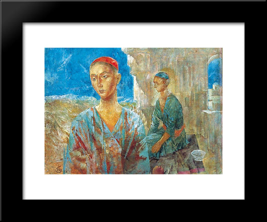 Samarkand 20x24 Black Modern Wood Framed Art Print Poster by Petrov Vodkin, Kuzma