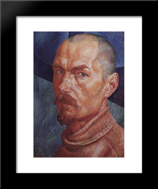 Self-Portrait 20x24 Black Modern Wood Framed Art Print Poster by Petrov Vodkin, Kuzma