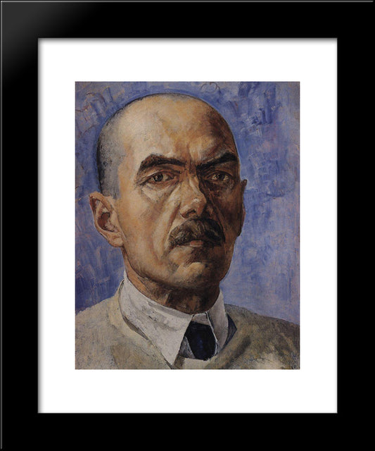 Self-Portrait 20x24 Black Modern Wood Framed Art Print Poster by Petrov Vodkin, Kuzma