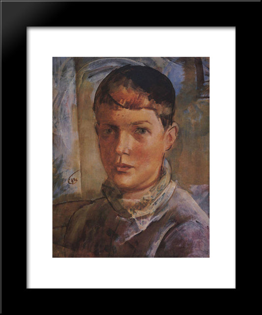 The Daughter Of An Artist 20x24 Black Modern Wood Framed Art Print Poster by Petrov Vodkin, Kuzma