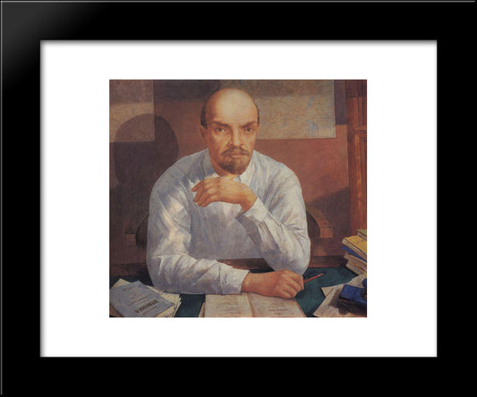 Portrait Of Lenin 20x24 Black Modern Wood Framed Art Print Poster by Petrov Vodkin, Kuzma