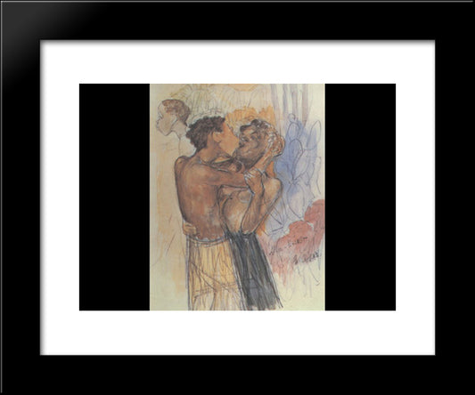 Kiss 20x24 Black Modern Wood Framed Art Print Poster by Petrov Vodkin, Kuzma