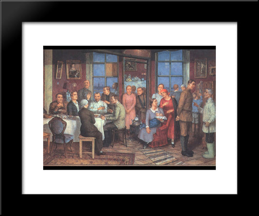 Moving Party 20x24 Black Modern Wood Framed Art Print Poster by Petrov Vodkin, Kuzma