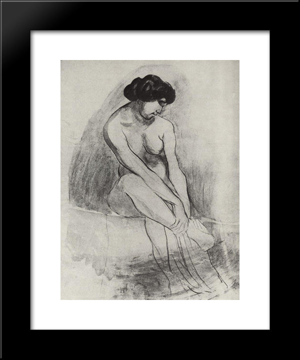 The Model 20x24 Black Modern Wood Framed Art Print Poster by Petrov Vodkin, Kuzma