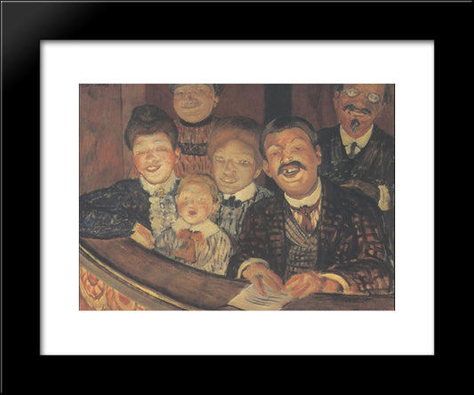 Theatre Farce 20x24 Black Modern Wood Framed Art Print Poster by Petrov Vodkin, Kuzma