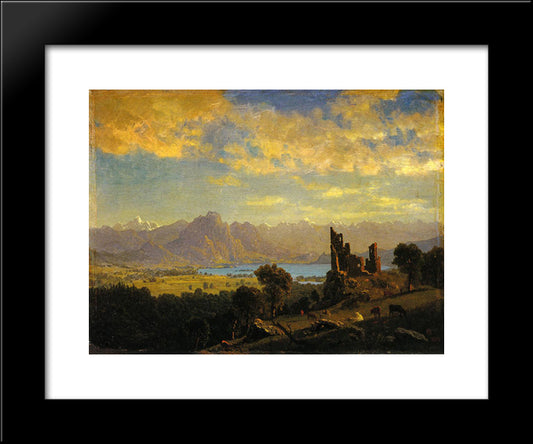 Scene In The Tyrol 20x24 Black Modern Wood Framed Art Print Poster by Bierstadt, Albert