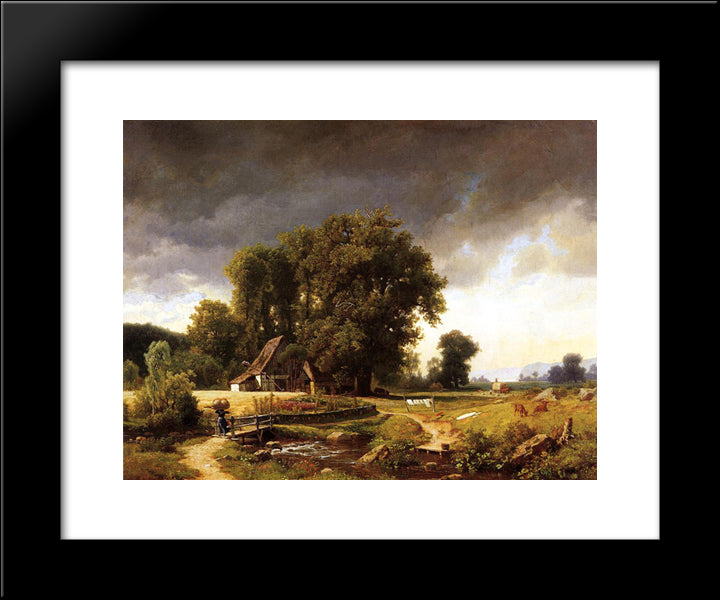 Westphalian Landscape 20x24 Black Modern Wood Framed Art Print Poster by Bierstadt, Albert