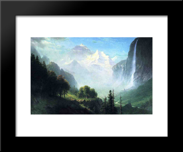 Staubbach Falls, Near Lauterbrunnen, Switzerland 20x24 Black Modern Wood Framed Art Print Poster by Bierstadt, Albert