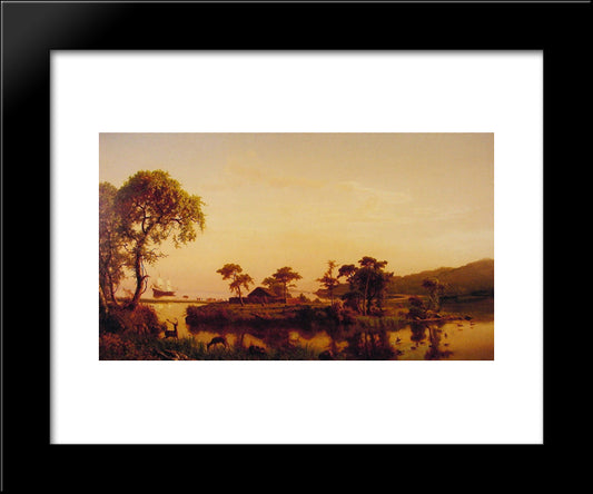 Gosnold At Cuttyhunk 20x24 Black Modern Wood Framed Art Print Poster by Bierstadt, Albert