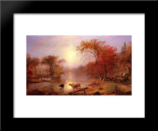 Indian Summer Hudson River 20x24 Black Modern Wood Framed Art Print Poster by Bierstadt, Albert