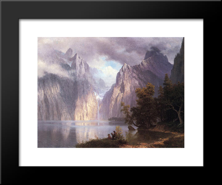 Scene In The Sierra Nevada 20x24 Black Modern Wood Framed Art Print Poster by Bierstadt, Albert