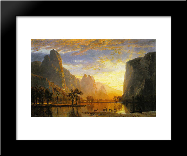 Valley Of The Yosemite 20x24 Black Modern Wood Framed Art Print Poster by Bierstadt, Albert