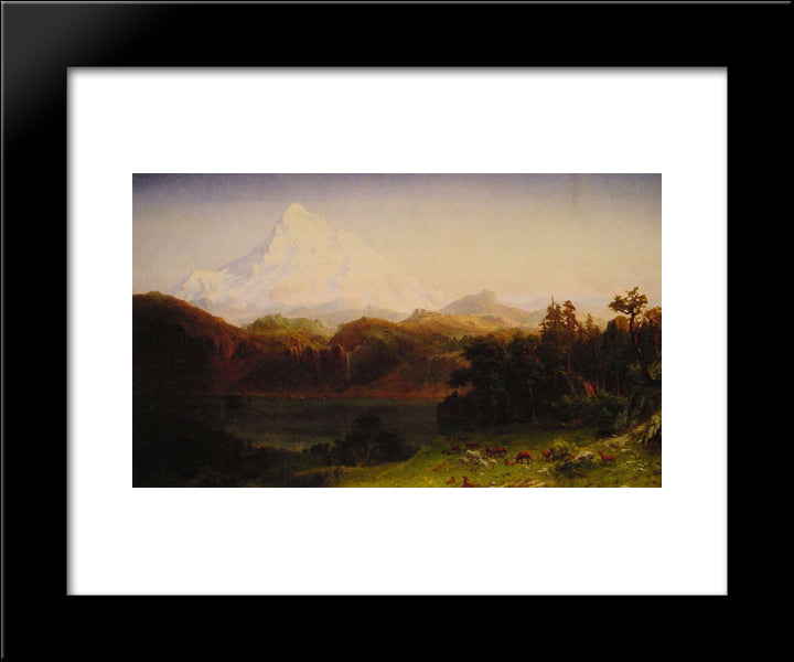 Mount Hood, Oregon 20x24 Black Modern Wood Framed Art Print Poster by Bierstadt, Albert