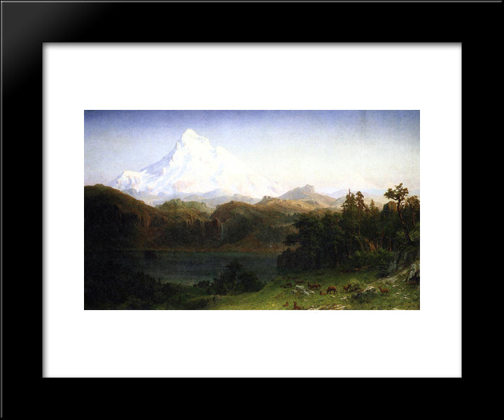 Mount Hood, Oregon 20x24 Black Modern Wood Framed Art Print Poster by Bierstadt, Albert