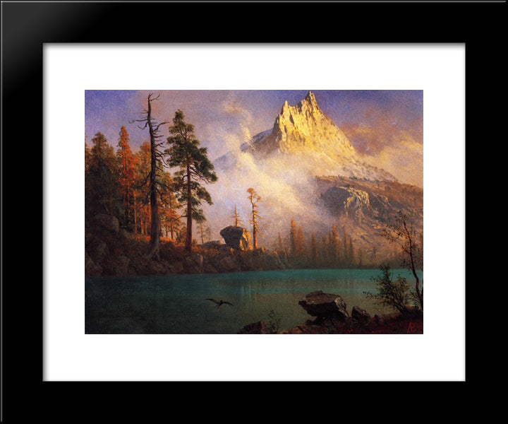 Mountain Lake 20x24 Black Modern Wood Framed Art Print Poster by Bierstadt, Albert