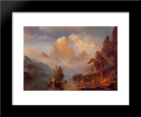 Rocky Mountains 20x24 Black Modern Wood Framed Art Print Poster by Bierstadt, Albert