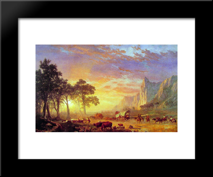 The Oregon Trail 20x24 Black Modern Wood Framed Art Print Poster by Bierstadt, Albert