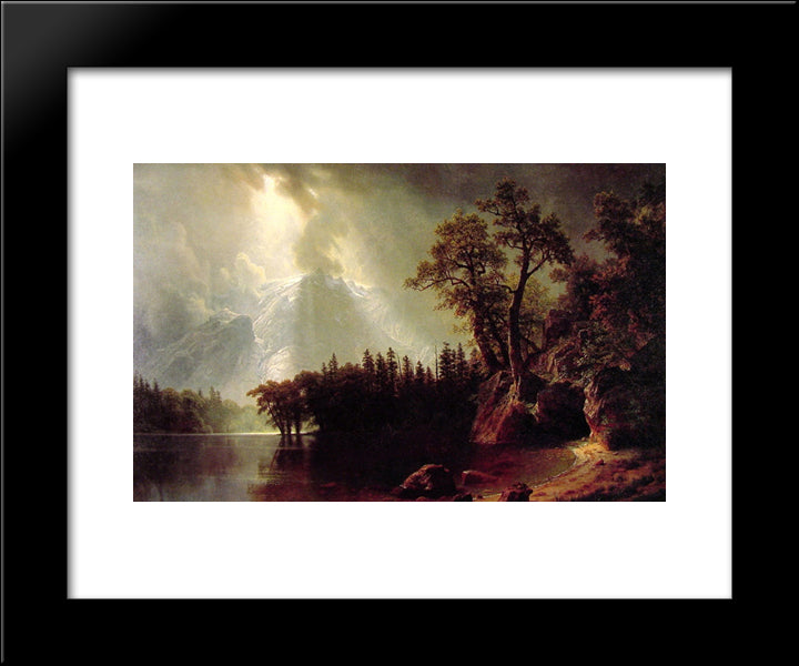 Passing Storm Over The Sierra Nevada 20x24 Black Modern Wood Framed Art Print Poster by Bierstadt, Albert