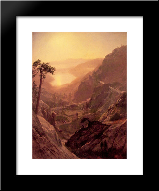View Of Donner Lake, California 20x24 Black Modern Wood Framed Art Print Poster by Bierstadt, Albert