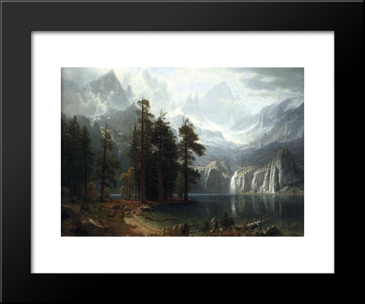 Sierra Nevada 20x24 Black Modern Wood Framed Art Print Poster by Bierstadt, Albert