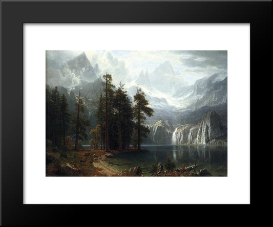 Sierra Nevada 20x24 Black Modern Wood Framed Art Print Poster by Bierstadt, Albert