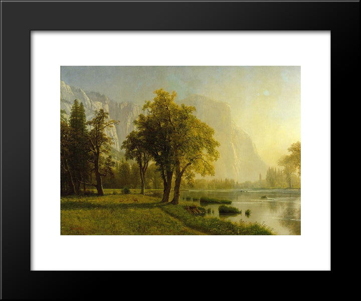 El Capitan, Yosemite Valley 20x24 Black Modern Wood Framed Art Print Poster by Bierstadt, Albert