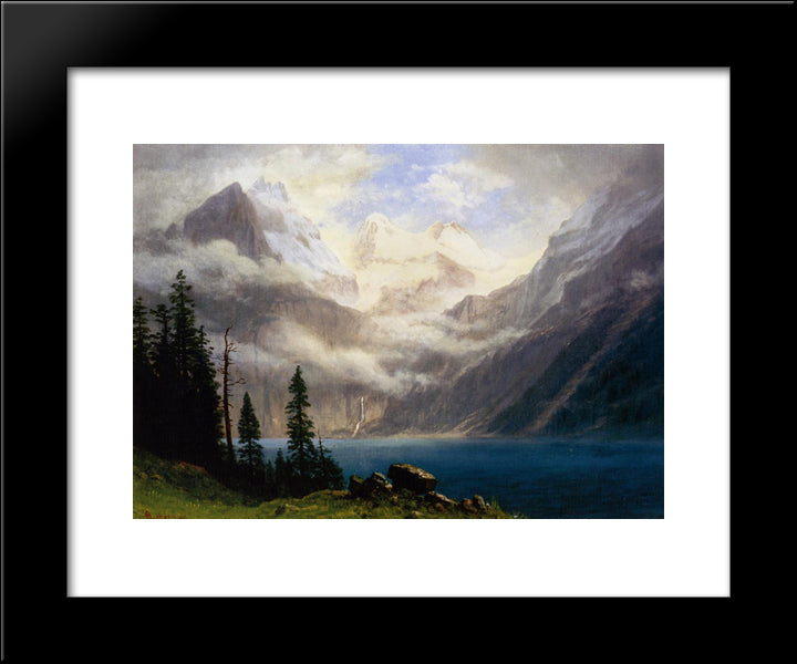 Mountain Scene 20x24 Black Modern Wood Framed Art Print Poster by Bierstadt, Albert