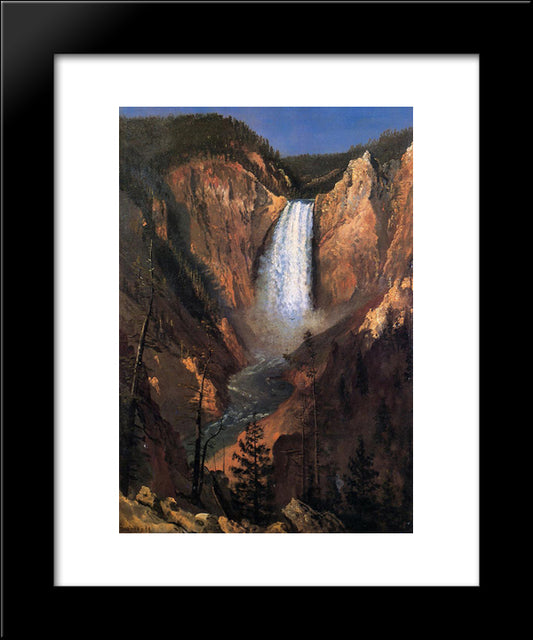 Lower Yellowstone Falls 20x24 Black Modern Wood Framed Art Print Poster by Bierstadt, Albert
