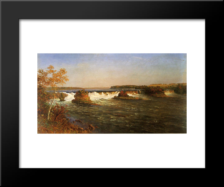 Falls Of Saint Anthony 20x24 Black Modern Wood Framed Art Print Poster by Bierstadt, Albert