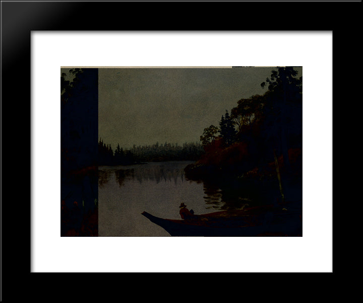 Fishing On The Northwest Coast 20x24 Black Modern Wood Framed Art Print Poster by Bierstadt, Albert