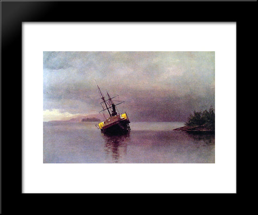 Wreck Of The 'Ancon' In Loring Bay, Alaska 20x24 Black Modern Wood Framed Art Print Poster by Bierstadt, Albert