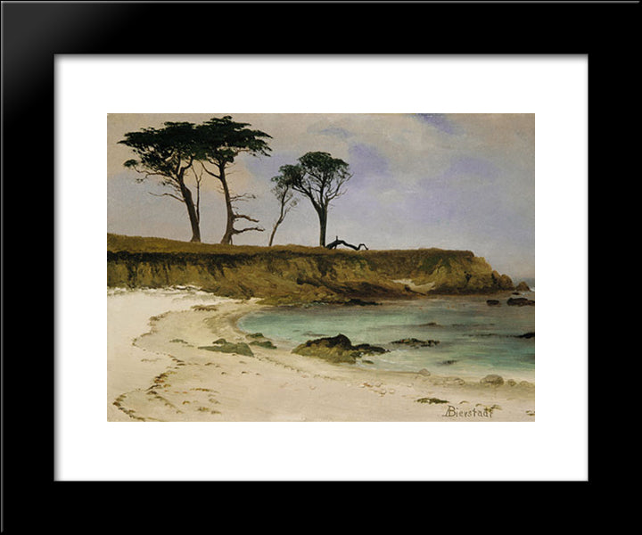 Sea Cove 20x24 Black Modern Wood Framed Art Print Poster by Bierstadt, Albert