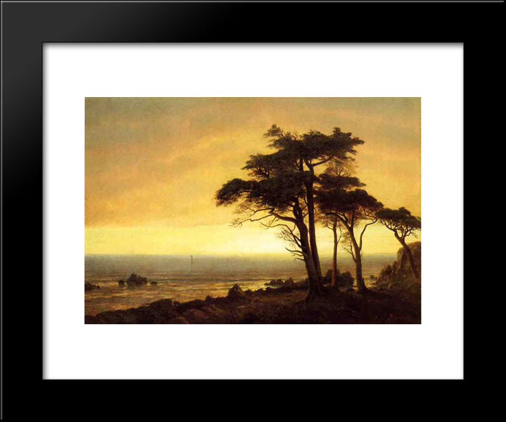 California Coast 20x24 Black Modern Wood Framed Art Print Poster by Bierstadt, Albert