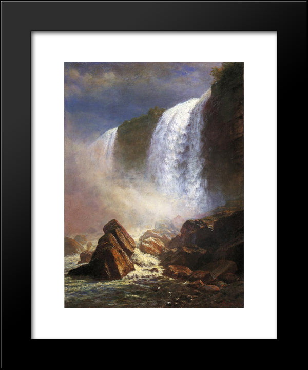 Falls Of Niagara From Below 20x24 Black Modern Wood Framed Art Print Poster by Bierstadt, Albert