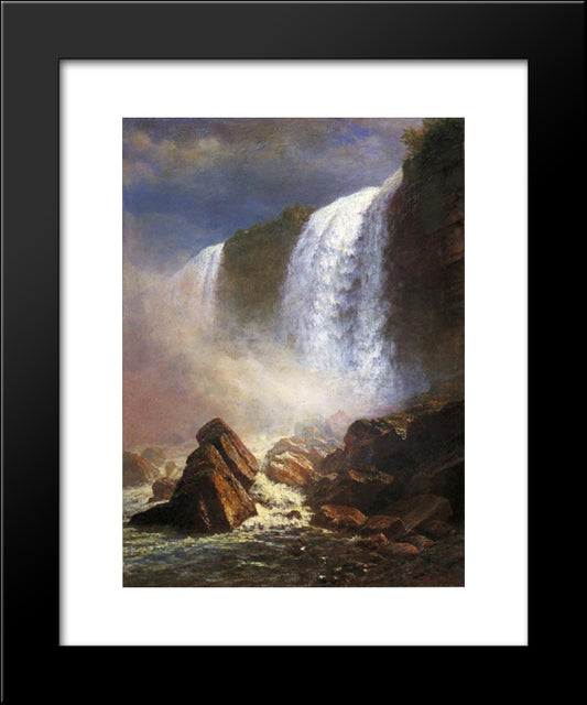 Falls Of Niagara From Below 20x24 Black Modern Wood Framed Art Print Poster by Bierstadt, Albert