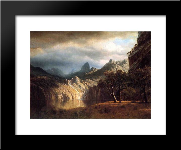 In Western Mountains 20x24 Black Modern Wood Framed Art Print Poster by Bierstadt, Albert