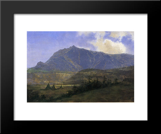 Indian Encampment 20x24 Black Modern Wood Framed Art Print Poster by Bierstadt, Albert