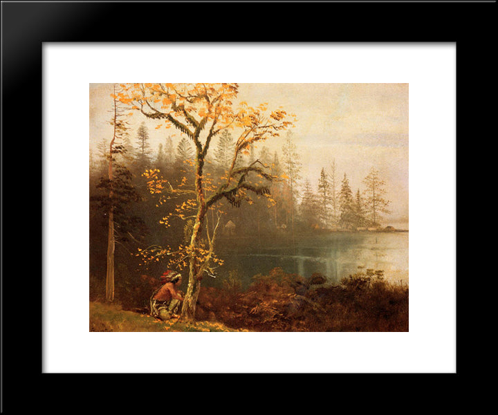 Indian Scout 20x24 Black Modern Wood Framed Art Print Poster by Bierstadt, Albert