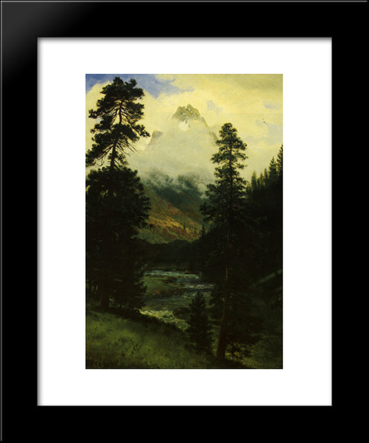 Landers Peak 20x24 Black Modern Wood Framed Art Print Poster by Bierstadt, Albert